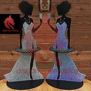 Laser geschnitten Mädchen Serviettenhalter 3d Puzzle SVG Bundle glowforge Holz Halter svg Dateien Vektor Laservorlage DXF Pdf Eps Cnc Muster