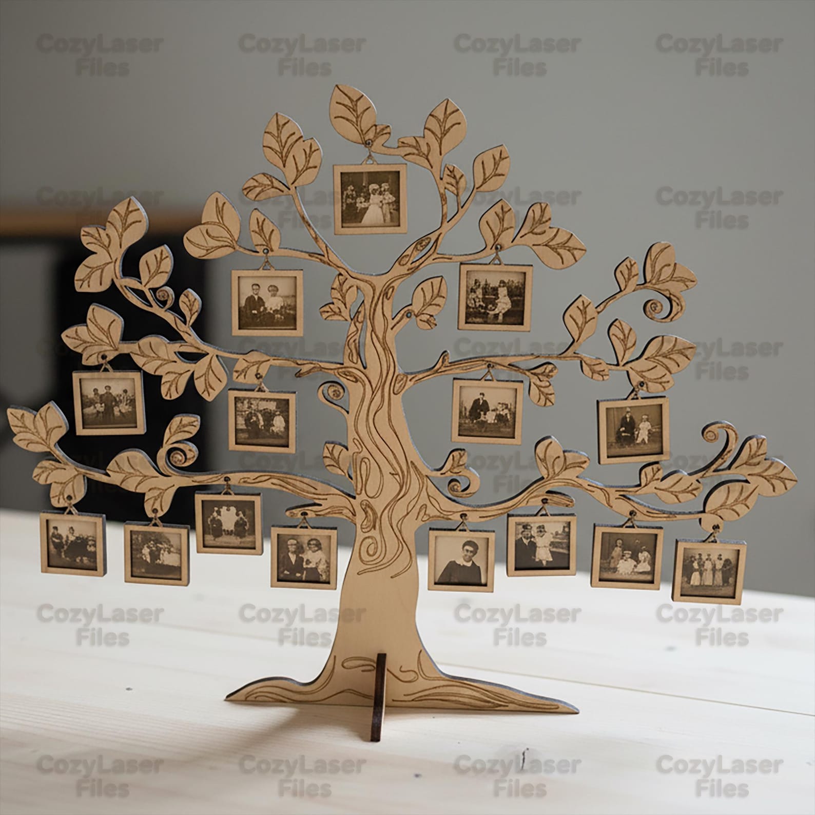 Laser Cut Family Tree Photo Frames SVG Bundle Glowforge Wood Family ...