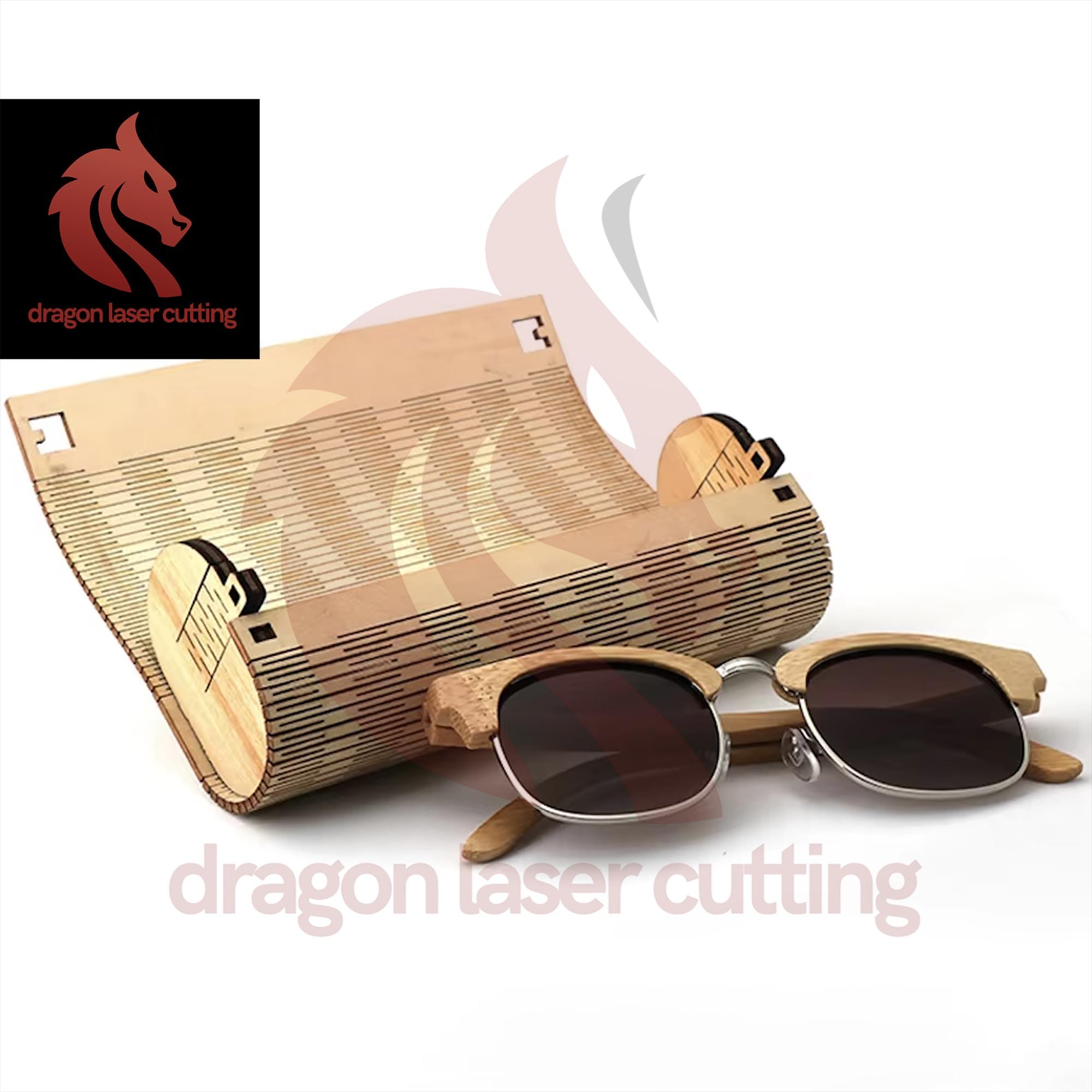 Laser cut files Sunglasses case box organiser 3d puzzle SVG bundle glowforge wood case svg Vector laser template DXF Pdf Eps cnc pattern