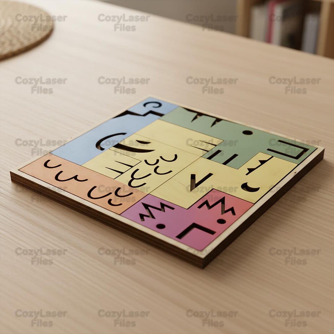 Laser Cut Wooden Montessori Puzzle Animals File SVG Glowforge Children ...