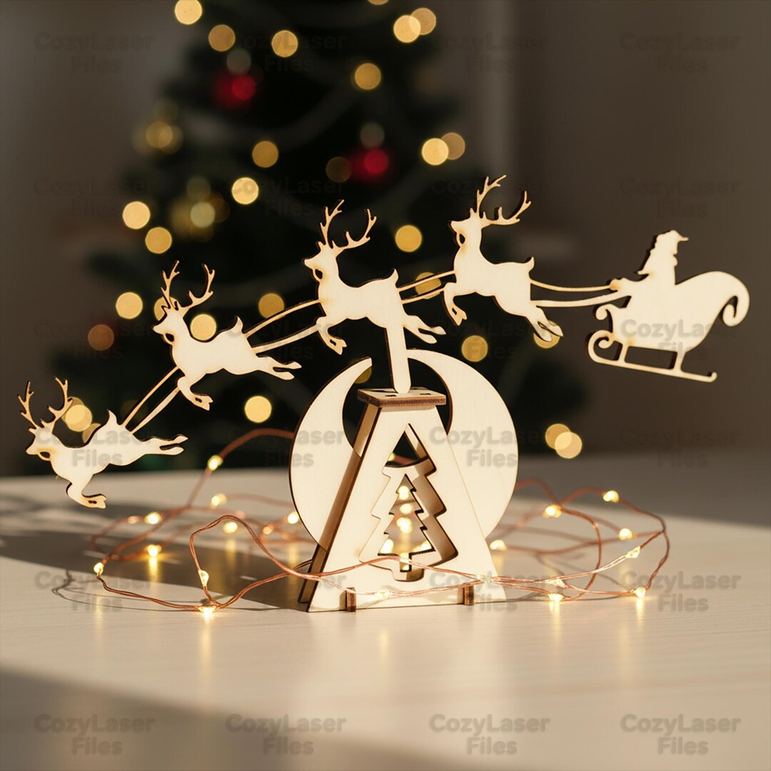 Laser Cut Rocking Santa Christmas Toy Puzzle SVG Bundle Glowforge Wood ...