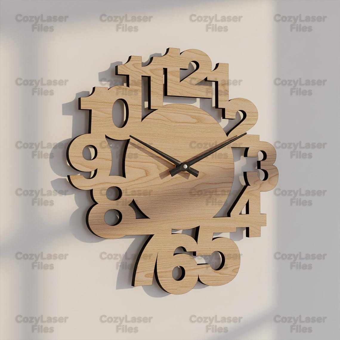 Laser Cut 4 Wall Clock Designs SVG Bundle Files Vector Template DXF CNC ...