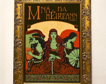 Mná na hÉireann - Prionta Gaeilge | Women of Ireland - Irish Print | Irish Gifts | Irish Language Poster | A3