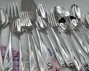 Vintage DAFFODIL Silver Plate Flatware Sets - 20 Piece Service for 4, Various Serving Sets - Sold Separately
