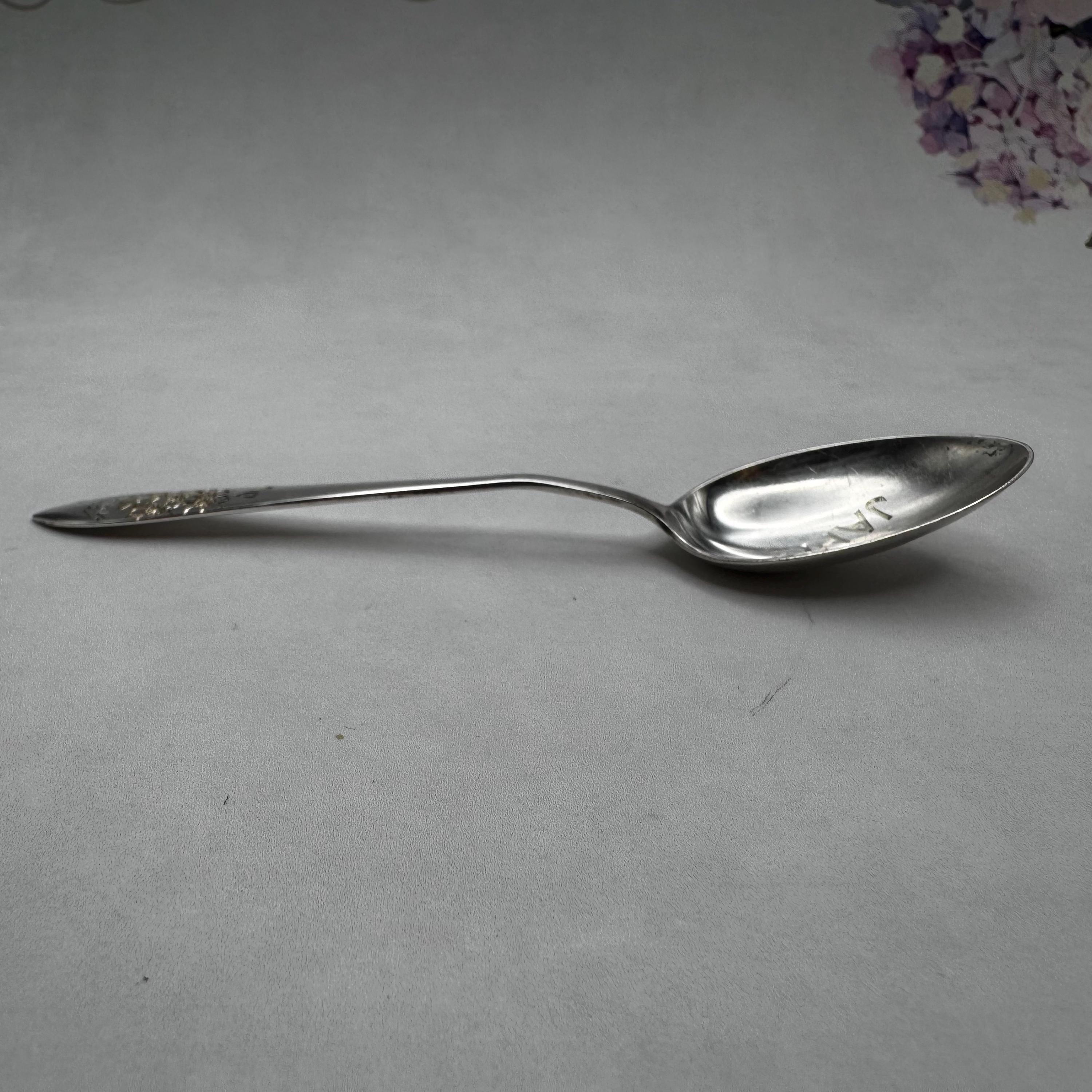 Vintage Sterling Silver Souvenir Spoon From Japan - Etched Design