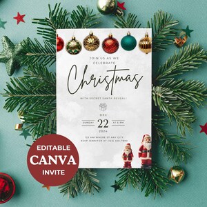 Invito minimo per la festa di Natale / Invito di Natale da scaricare / Invito per la festa di Natale / Download immediato / Annuncio della festa CP002