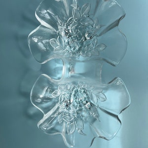 Vintage double fancy glass relish dish