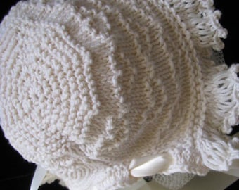 Fancy lace baby bonnet pattern