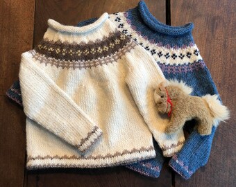 Baby toddler boy girl pullover sweater knitting pattern