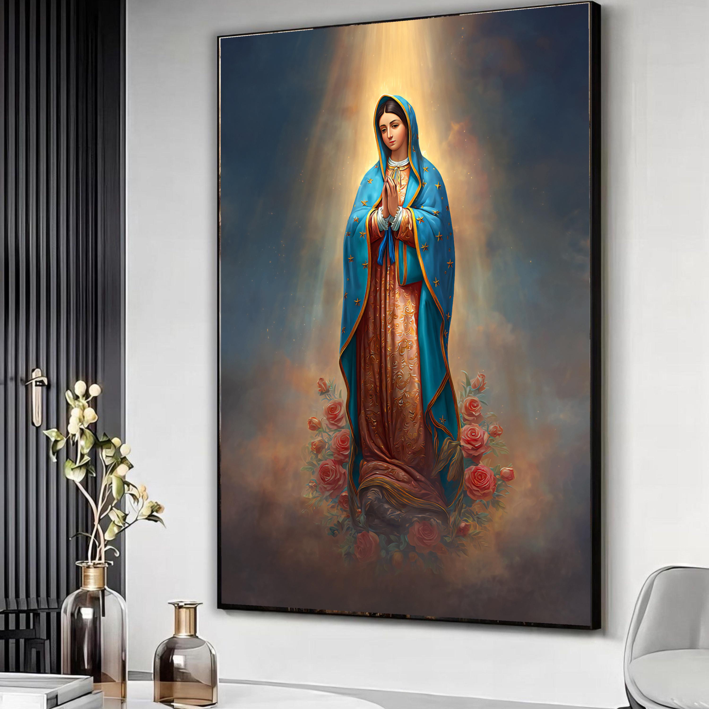 Virgin Mary Canvas, Our Lady of Guadalupe Wall Art, Religious Canvas ...