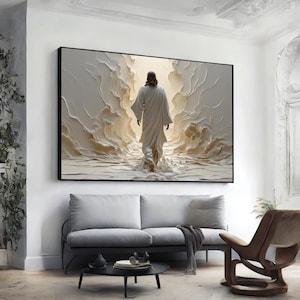 Jesus Leinwanddruck, Jesus Kunst, Jesus geht auf dem Wasser, Jesus Moderne Leinwandkunst, Jesus Malerei, Jesus Poster, Jesus Fame Leinwandkunst