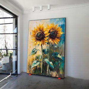 Sunflower Field Canvas Art, Sunflower Art Canvas, Landscape Canvas Art, Kitchen Wall Art