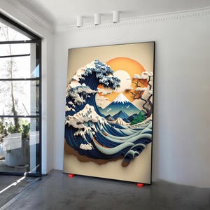 The Great Wave off Kanagawa Canvas Print Wall Art, Large Hokusai Artwork,  Japanese Ocean Print, Hokusai Frame Option