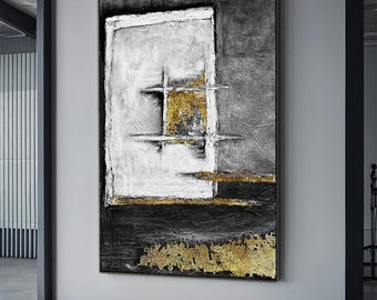 Abstract Black And Gold Painting Black and gold wall art Black and gold  abstract Painting