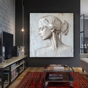 Skulptur Frau auf Leinwand Gemälde, Frauen Kunst, künstlerische Wohnkultur