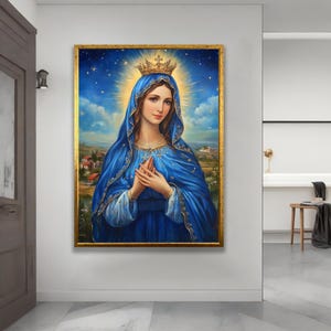 Miséricorde - toile tendue sur toile - impression âmes sanctifiées - art religieux pour votre maison