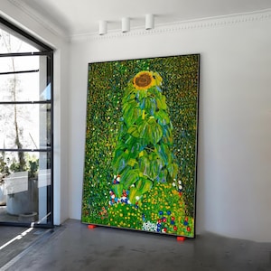 Gustav Klimt The Sunflower, Canvas Wall Art, Gustav Klimt Artwork, The Sunflower Print, Floral Wall Art, Living home Decor
