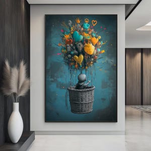 Banksy Balloon Canvas, Balloon Poster, Banksy Art, Wall Art Canvas Design