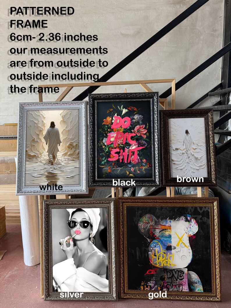 a bunch of frames with pictures on them