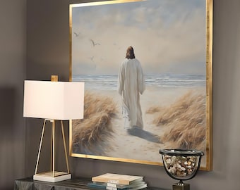 Jesus Walking on Water canvas wall art, canvas painting of jesus walking on the sea, jesus poster, jesus wall art, jesus painting, jesus