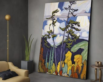 The-pines-Lawren Stewart Harris,  geometric abstractions, the Group of Seven, Canadian landscape art canvas Wall Art
