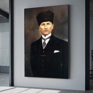 Mustafa Kemal Atatürk canvas painting,  Atatürk poster, Türkiye Commander Atatürk wall art