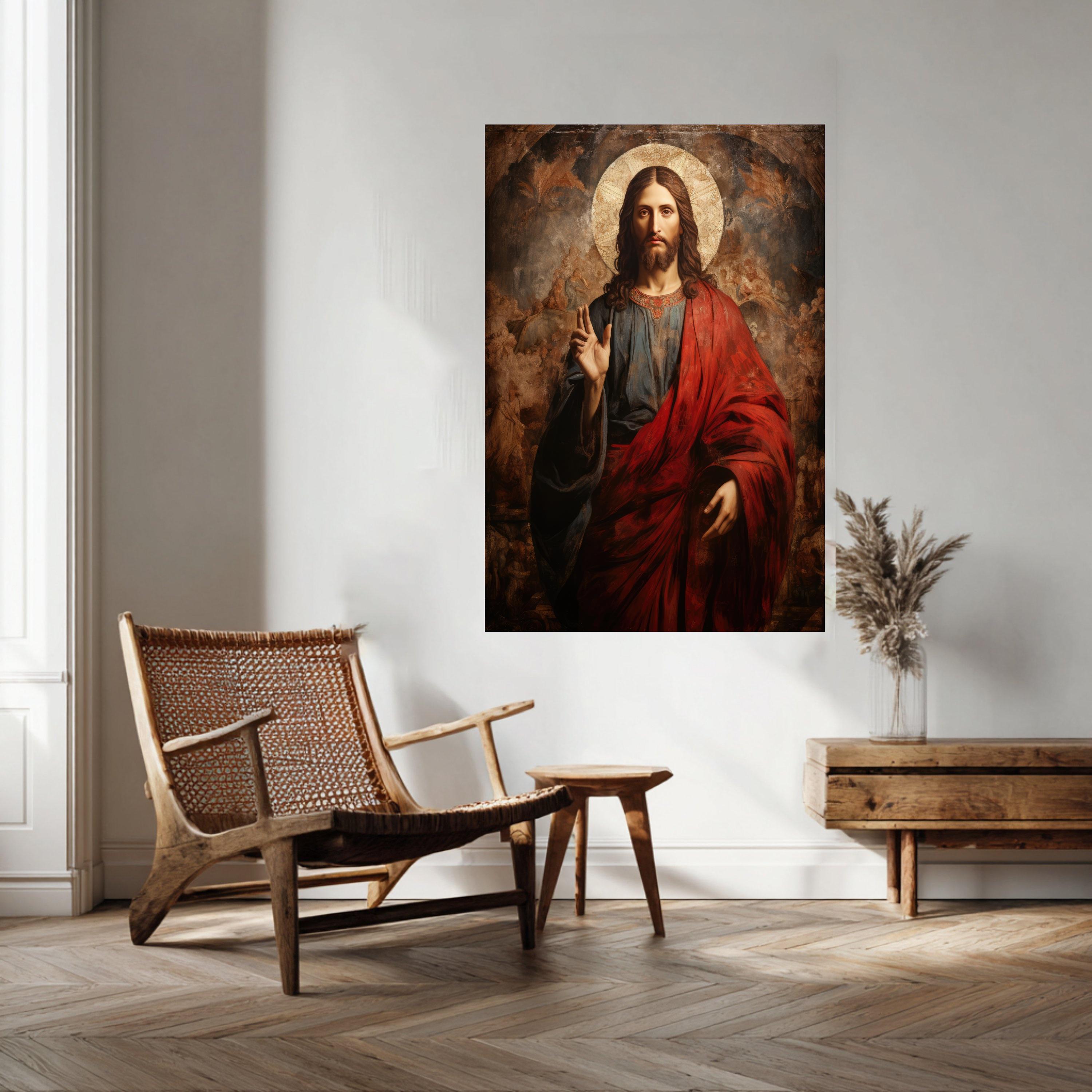 Classic Jesus Christ Portrait Canvas, Religious Wall Art, Christian ...