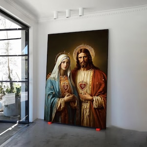 Jesus and Mary Art Canvas Painting, Christ  Mary Magdalene - Sanctified Souls Print