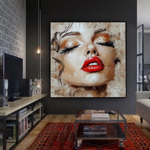 Woman Portrait Wall Art, Woman Poster, Woman Canvas, Abstract Woman Wall Art, Woman Print, Woman Painting