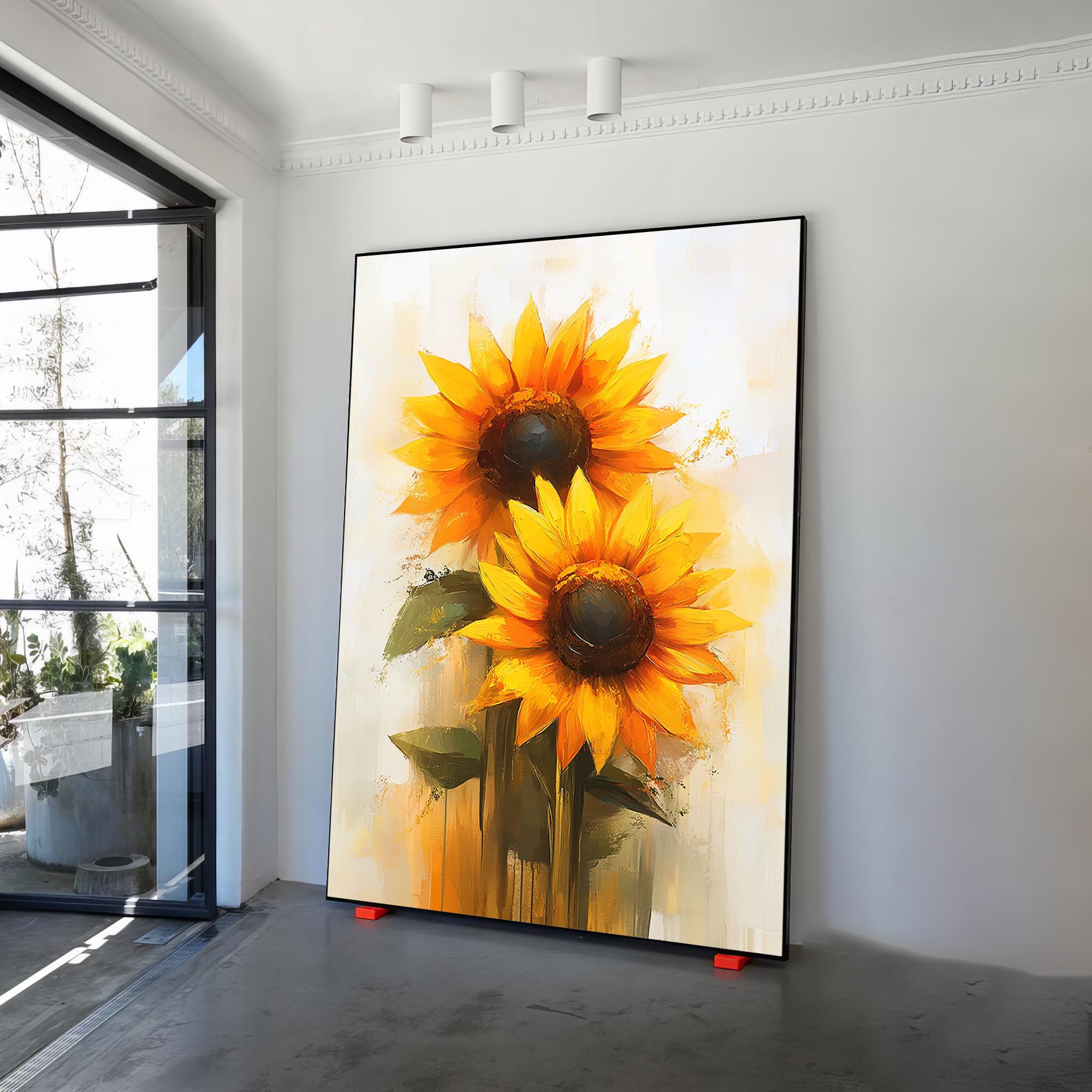 ひまわり畑のキャンバスアート、ひまわりのキャンバスアート、風景の