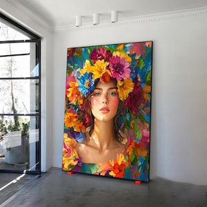 Flower Head Canvas Print , Elegant and Artistic Modern Wall Art,Wall Art