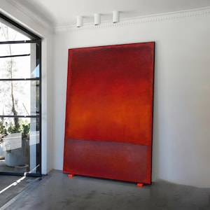 Mark Rothko rote abstrakte Leinwand Malerei, minimalistische moderne abstrakte rote Leinwand Druck, Mark Rothko Poster, Rothko Reproduktion Kunst