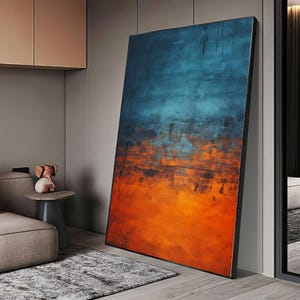 Mark Rothko Orange and Blue Canvas, Mark Rothko Poster - A Exhibition Print as Housewarming Gift or Livingroom Decor