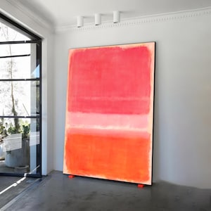 Mark rothko pink  abstract canvas painting, minimalist modern abstract  pink canvas print, mark rothko poster, Rothko Reproduction