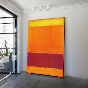 Mark rothko  orange abstract canvas painting, minimalist modern abstract orange canvas print, mark rothko poster, Rothko Reproduction