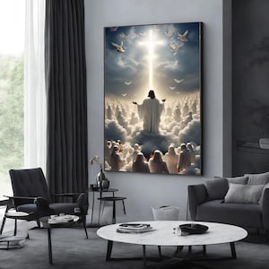 Jesus Christ canvas wall art, Christian Art, canvas Jesus poster,  jesus wall art,  jesus painting, Christian Faith Shepherd