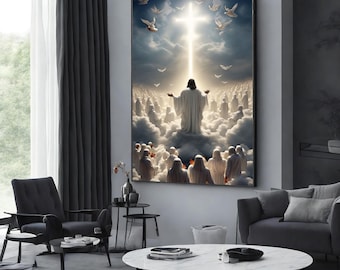 Jesus Christ canvas wall art, Christian Art, canvas Jesus poster,  jesus wall art,  jesus painting, Christian Faith Shepherd