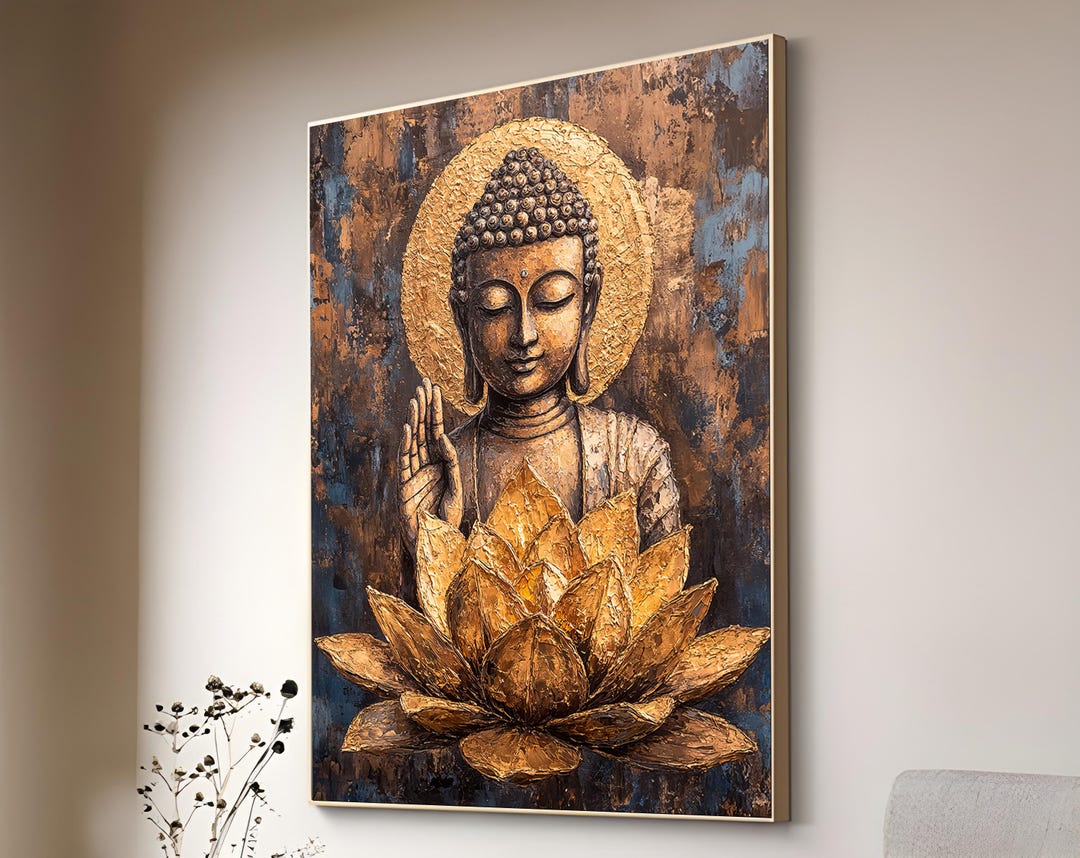 Serene Buddha Wall Art on Canvas - Spiritual Meditation Decor ...