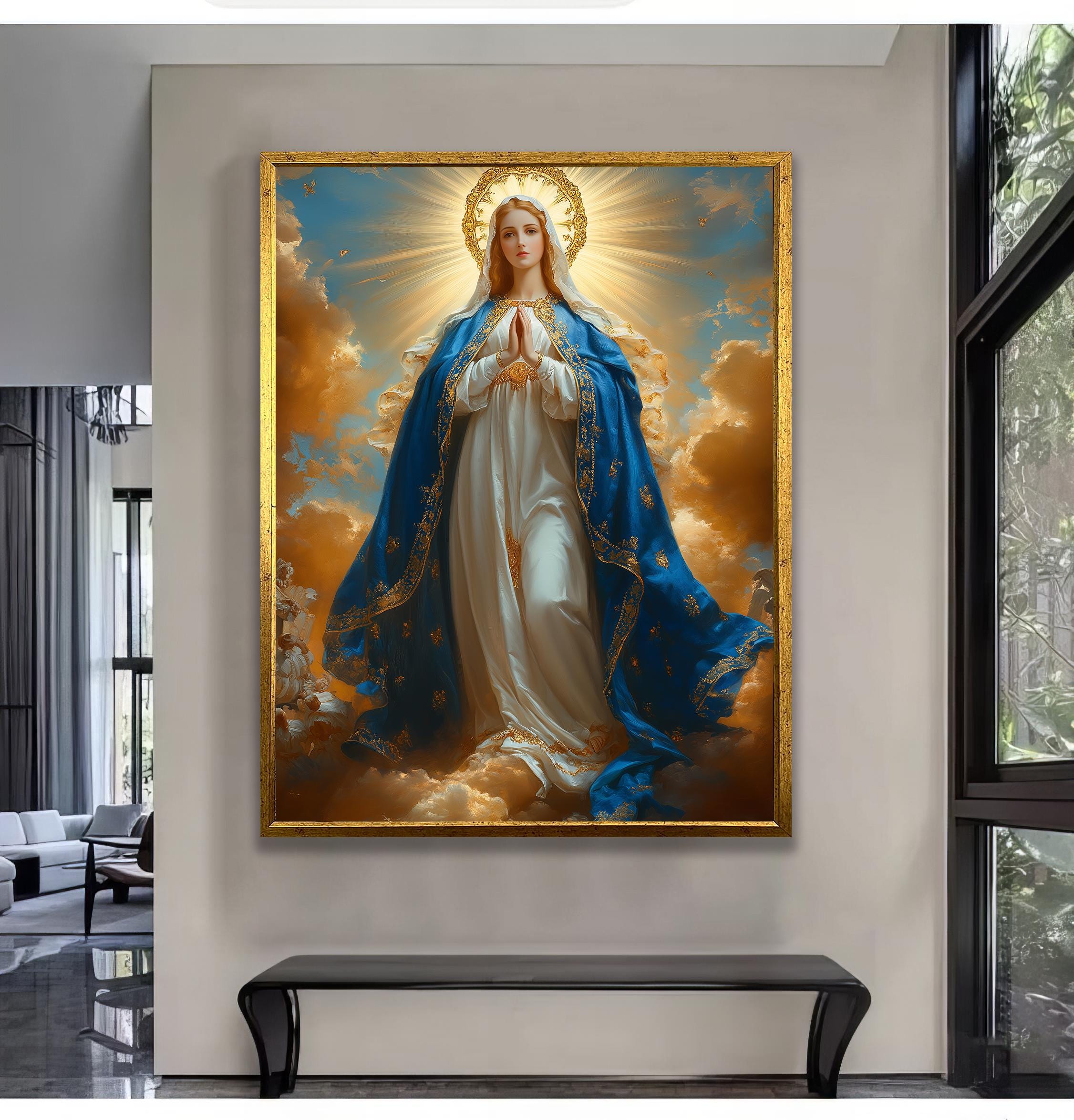 Mary's Silent Blessing , Sanctified Souls Print , Religious Art for your Home , The Virgin Mary wall art