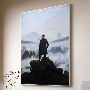 Wanderer Above the Sea of Fog by Caspar David Friedrich | Romanticism Painting ,framed Wall Art