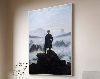 Wędrowiec nad morzem mgły Caspar David Friedrich | Obraz romantyzmu, oprawiona sztuka ścienna
