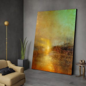 Atardecer en Turners Cove de William Turner Lienzo moderno abstracto, reproducción Póster Serenidad radiante