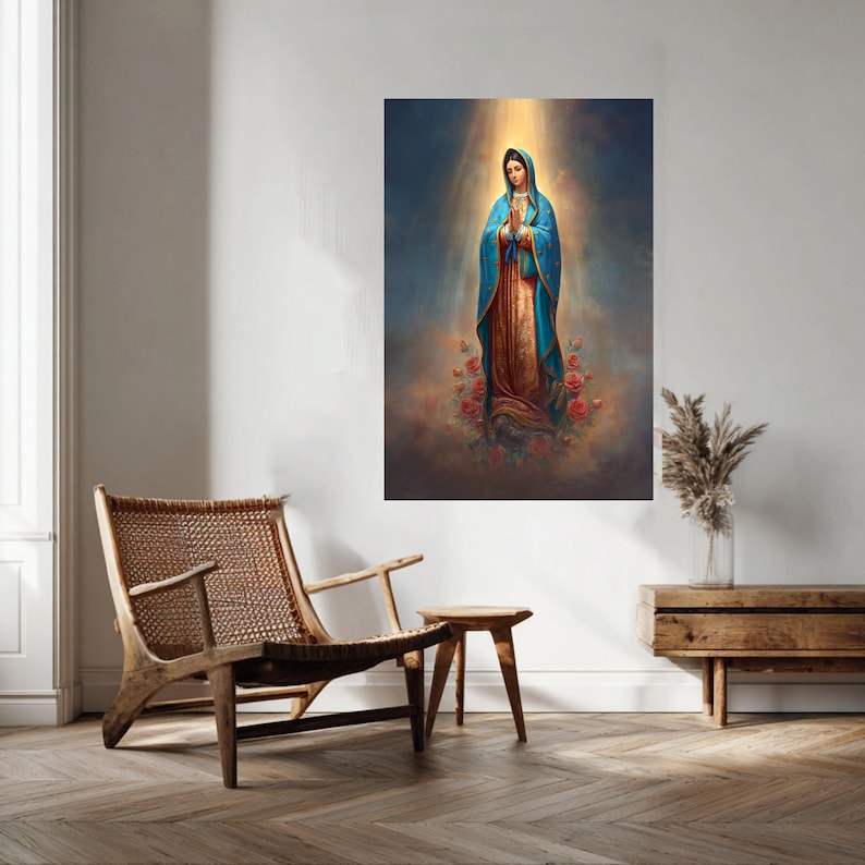 Virgin Mary Canvas, Our Lady of Guadalupe Wall Art, Religious Canvas ...