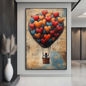 Banksy Balloon Canvas, Colorful Balloon Girl Canvas, Uplifting Street Art, Modern Wall Art, Vibrant Urban Decor
