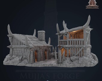 Orc Barracks - 28mm Miniature Terrain, 3D Printed