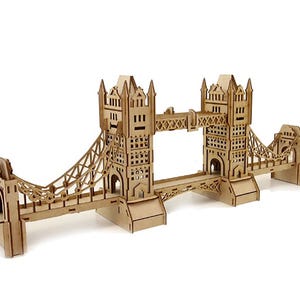 Découpe laser London Birdge Puzzle 3D modelo contraplacado archivo PDF DXF DWG Ai archivos vectoriales para descargar