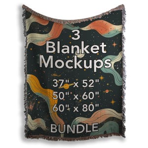 Woven Blanket Mockup Bundle Jacquard Fringed Blanket Canva Mockup Photoshop Blanket Fringe Woven Thrown Blanket Mockup