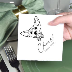 Tovaglioli per matrimonio con cani, tovaglioli per cocktail personalizzati per animali domestici, tovaglioli per matrimonio con ritratto di animali domestici personalizzati, tovaglioli per cocktail personalizzati con gatti, tovaglioli per animali domestici personalizzati