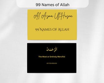 99 Names of Allah| Printable| Double Sided |flash Cards - Etsy