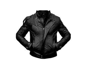 Handmade Black Lambskin Leather Motorcycle Jacket: Distressed Biker Style